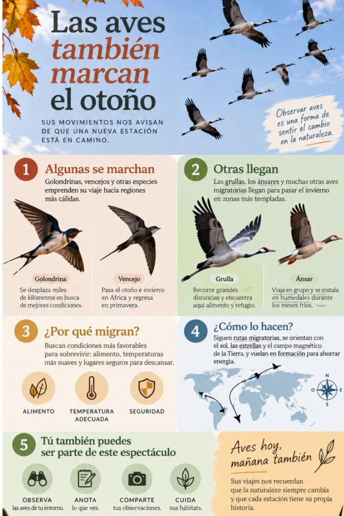 aves que anuncian el otoño d Infografía aves que anuncian el otoño